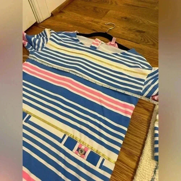 Lilly Pulitzer Lena Dress Lapis Blue Tiki Stripe Size Small - Picture 9 of 12